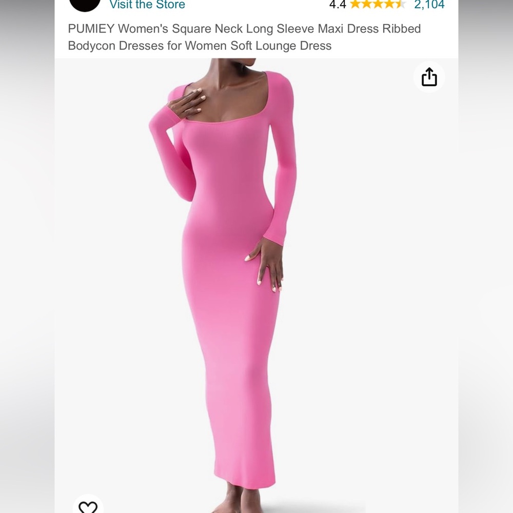 Maxi dress body con bubblegum pink